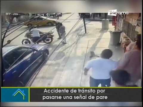 Accidente de tránsito por pasarse una señal de pare