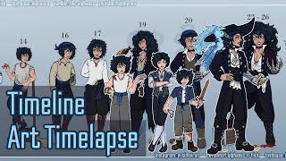 silverclaw timeline ✦ krita ✦ #pirate #roleplay #art #reference #timelapse #captain