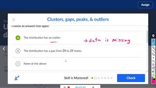 Clusters, gaps, peaks, outliers
