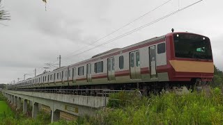 E531系K423編成 赤電ラッピング 仙台車両センター撮影会送り込み回送 新地-坂元 7/21