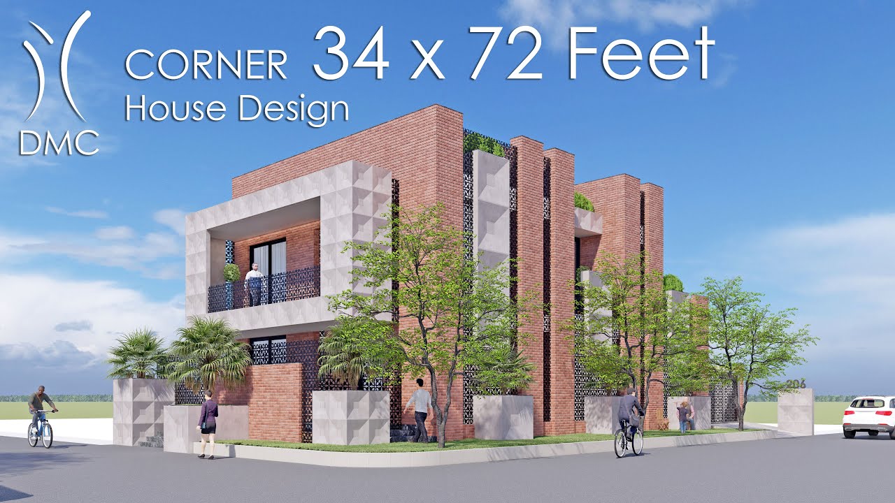 Corner 34 by 72 Feet House Design in Suncity, Rohtak #housedesign # ...