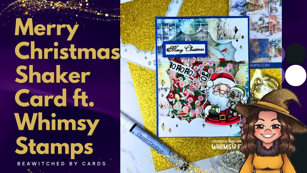 Merry Christmas Shaker Card Ft. Whimsy Stamps - YouTube