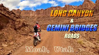 Long Canyon Road & Gemini Bridges Road | Dual Sport Dirt Biking | Moab, Utah