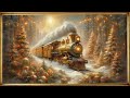 Vintage Holiday Train Screensaver Vintage Christmas Postcard Gold Frame TV Art 4K 2 Hrs mp3