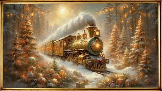 Vintage Holiday Train Screensaver | Vintage Christmas Postcard | Gold Frame TV Art | 4K 2 Hrs screenshot 5