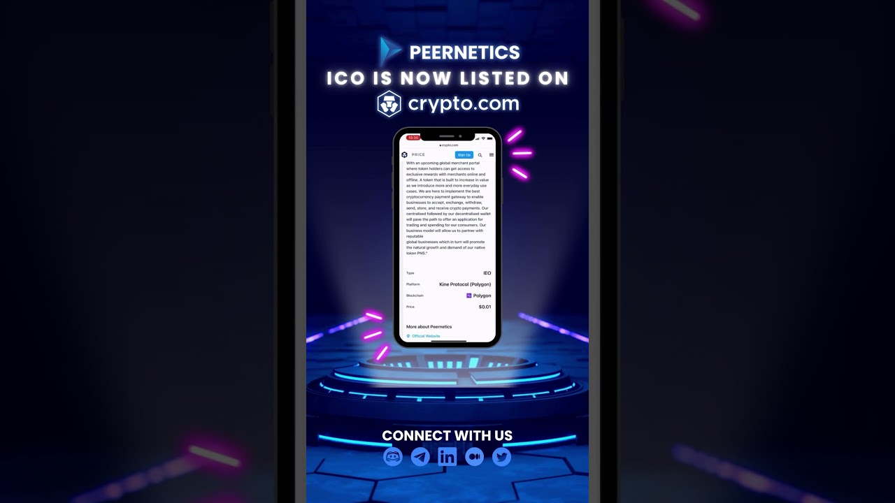 Peernetics ICO is now listed on crypto.com 