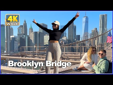 【4K】WALK Brooklyn Bridge Manhattan to Dumbo New York City NYC