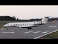 Gulfstream G650 N652BA Action at Cambridge Airport