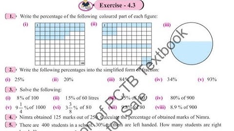 Class 6|Exercise 4.3|Ratios|Q1,2&3|Percent. in fraction & Simple form|PCTB Book|SNC Sallybus|AlRaazi