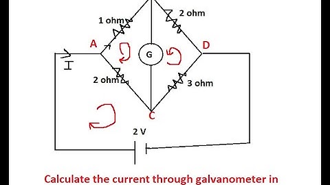 calculation of current through galvanometer in bridge circuit @smartstudy11