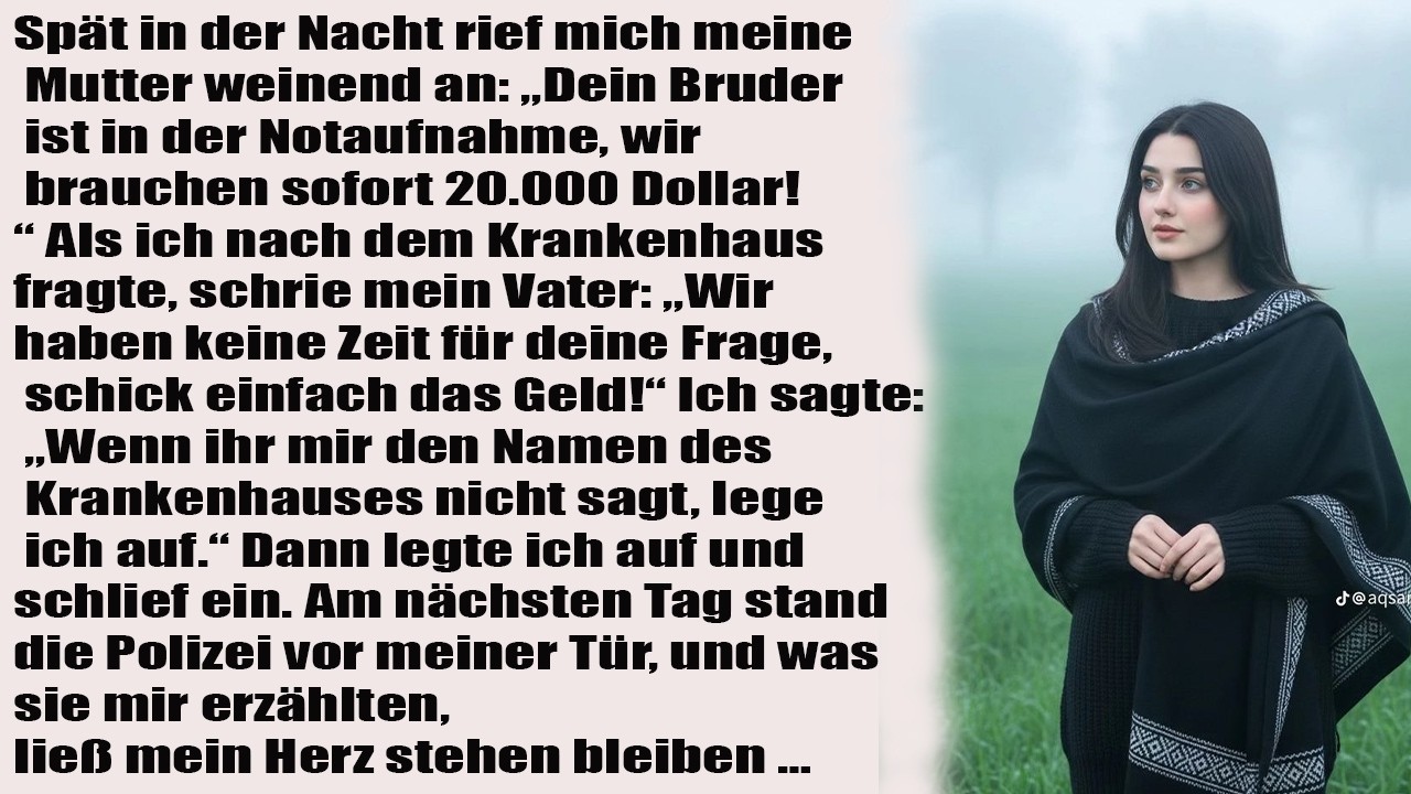 Mama weinte: „Dein Bruder ist in der Notaufnahme – wir brauchen 20.000$!“ Dann kam die Polizei…