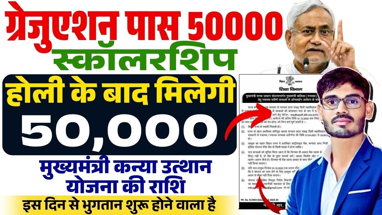 होली के बाद ₹50,000 पक्का? कन्या उत्थान योजना का बड़ा अपडेट | Graduation Pass 50000 Paisa Kab Milega