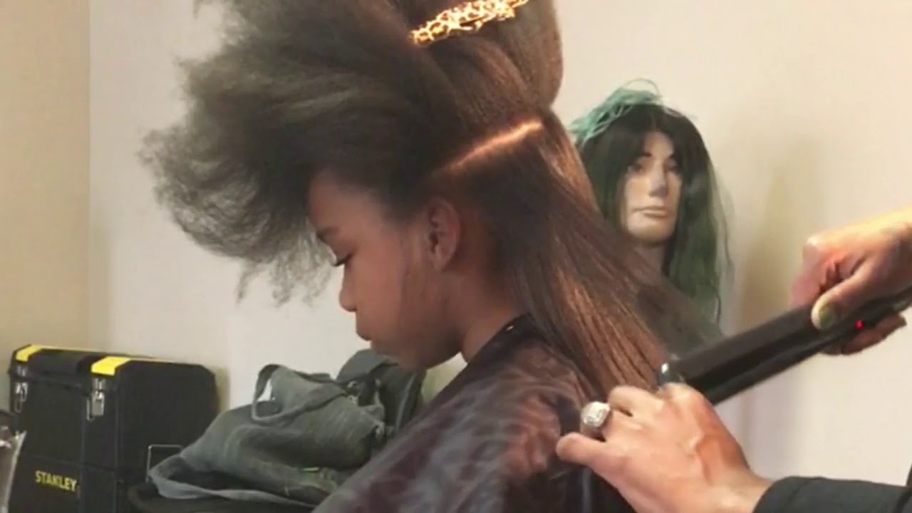 7 Year Old Gets Natural Hair Straightened for the First Time YouTube