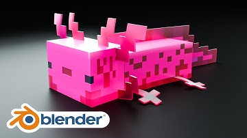 Axolotl Minecraft 3D Modeling in Blender