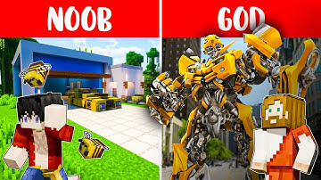 Minecraft: TRUE BUMBLEBEE Build Battle! NOOB vs PRO vs HACKER vs GOD / Animation