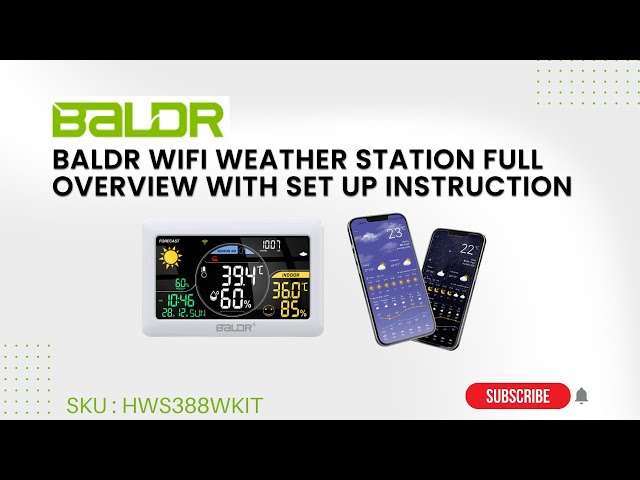 BALDR Digital Wireless Color Indoor/Outdoor Weather Station Unboxing Video  (WS0360BL1) 