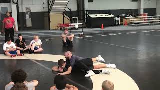Purdue Camp 2022 - AJ Schopp - setting up cross wrist tilts on flat opponent