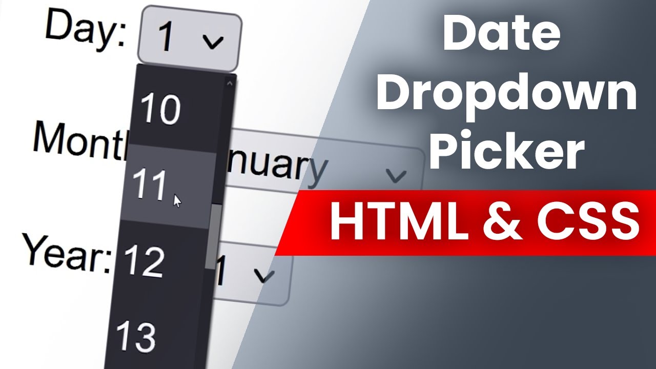 โค้ด ป ฎิ ทิน html New Update Build a HTML Date Dropdown Picker
