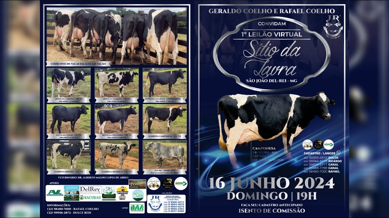 1º LEILÃO VIRTUAL FAZENDA DA LAVRA - GERALDO COELHO E RAFAEL COELHO - 16/06/2024
