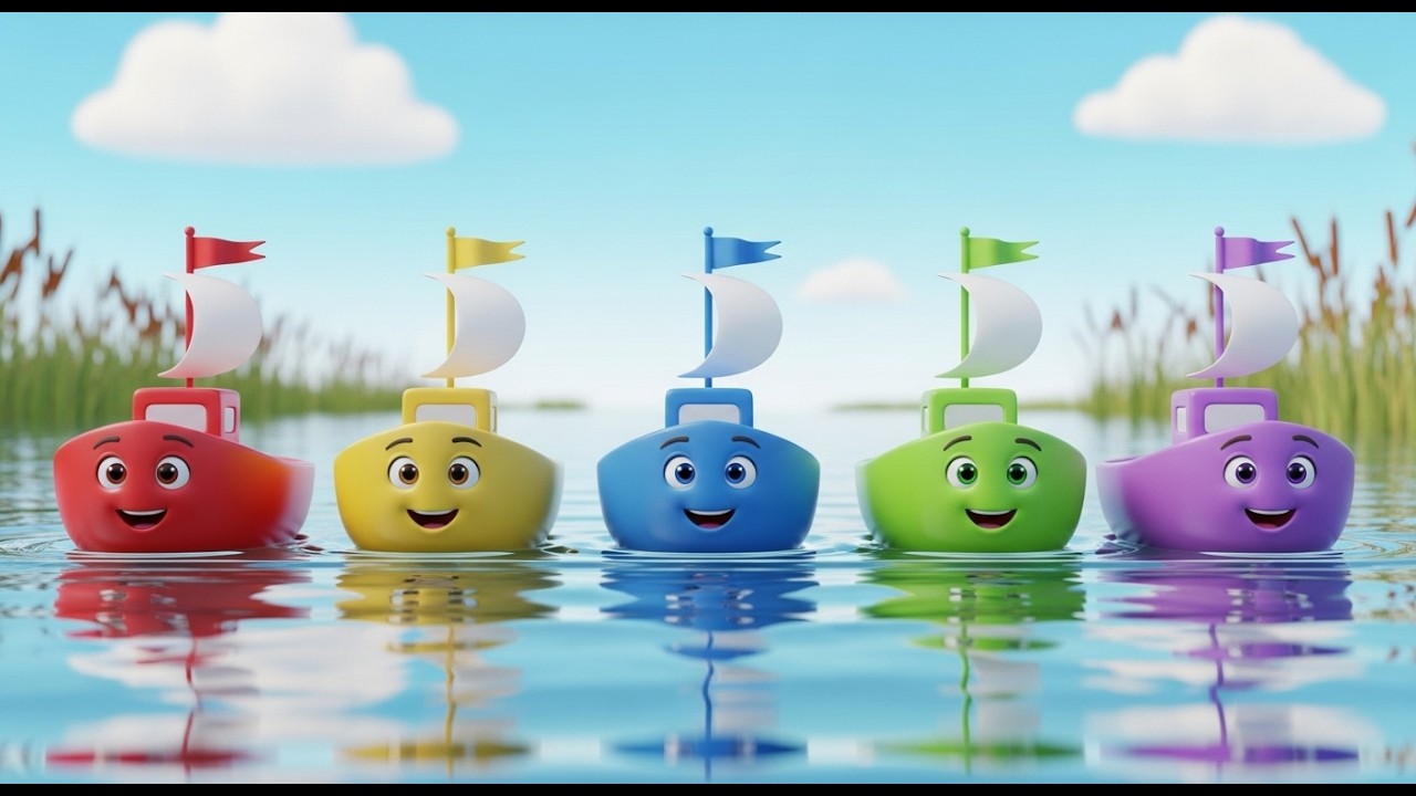 Five Little Toy Boats Paddle Paddle Paddle | Water Safety & Counting Song for Kids