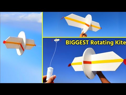 Unique rotating kite , how to make UFO kite , how to make thermocol spinning kite , rola rola kite