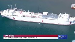 USNS Mercy departs from Naval Station San Diego