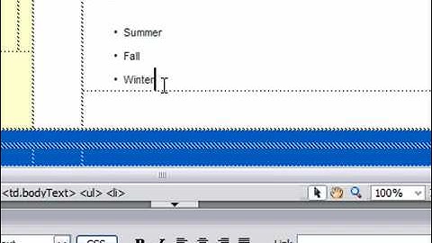 Remove Numbers or Bullets in Dreamweaver CS3