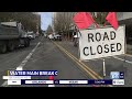 Water main break in Northeast Portland causes street flooding, traffic detours