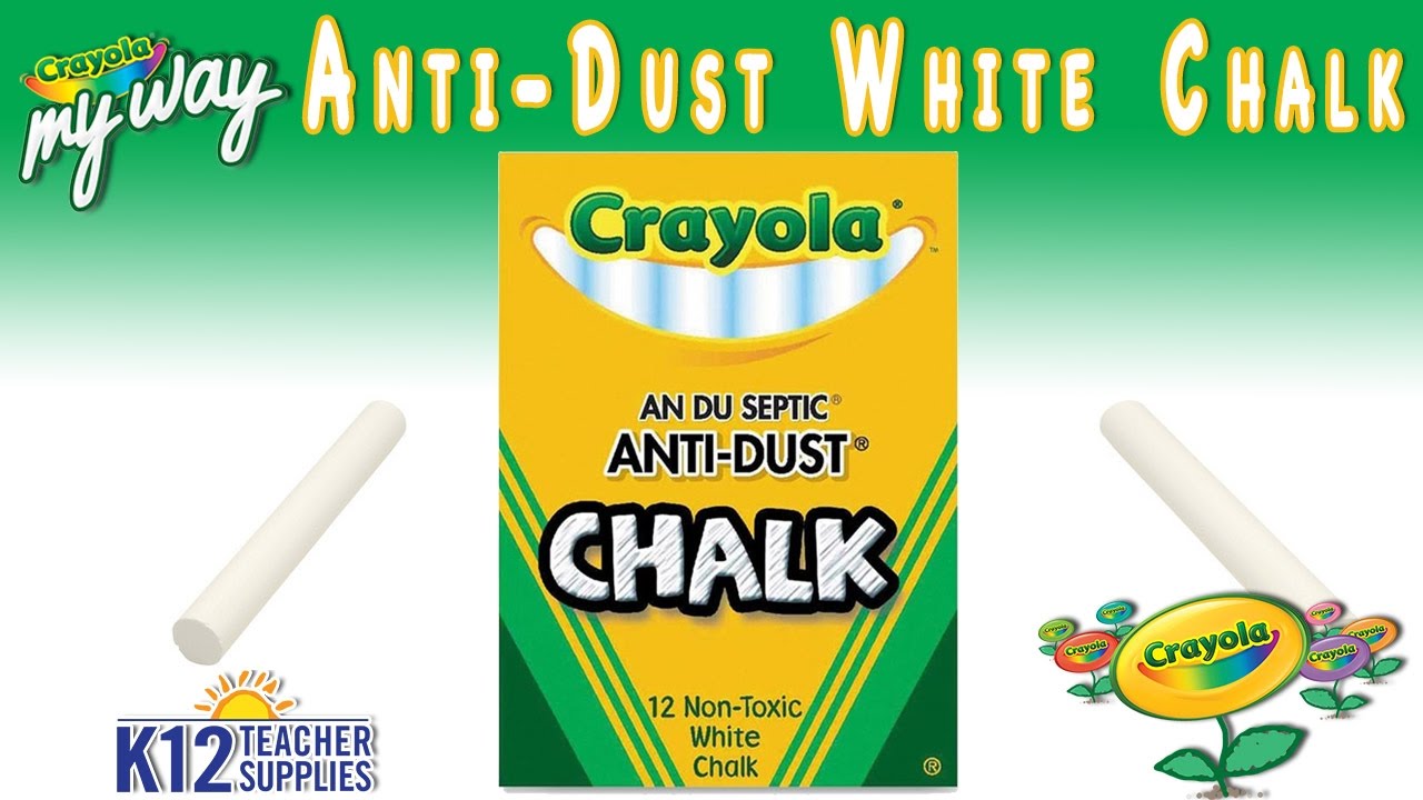 Crayola® Anti-Dust Chalkboard Chalk, 3/8, White, 12 Sticks Per Box, Set Of  24 Boxes