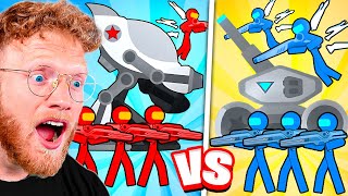 RED vs BLUE Stick Figure BATTLE in SPACE