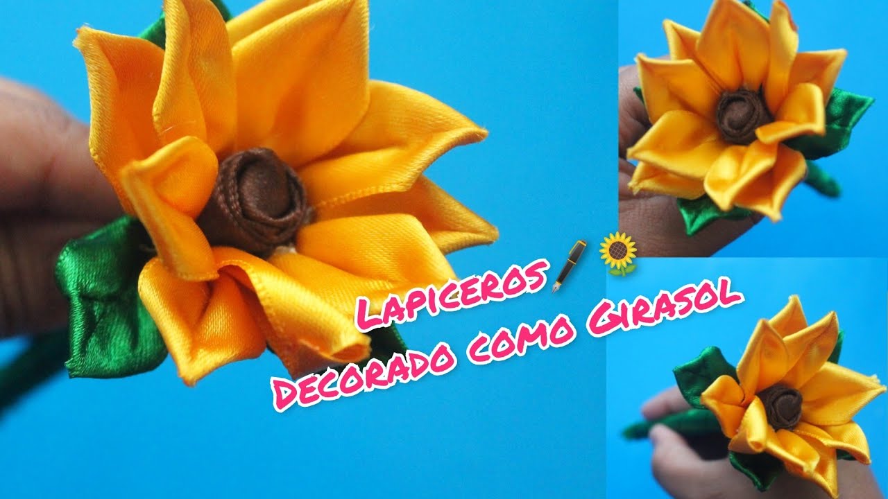 Diy-Como Decorar Lapicero ✍️🖊️ con Forma de Girasol 🌻/Manualidades faciles de hacer