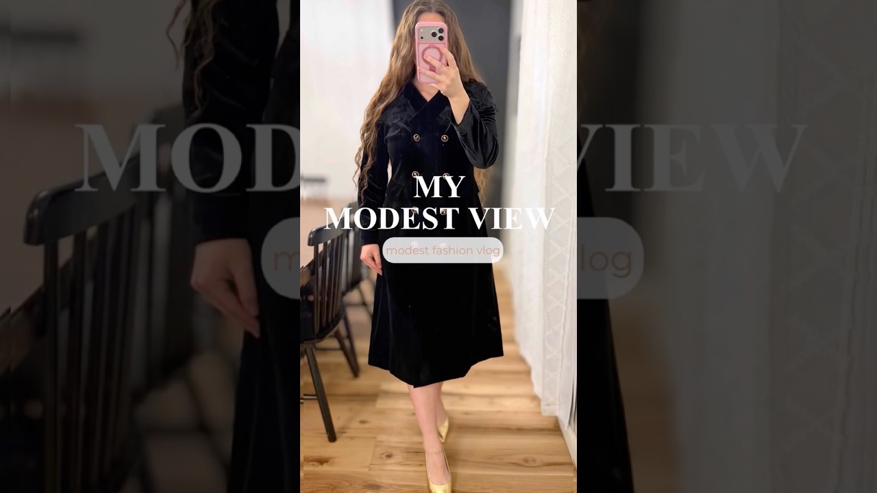 Modest View | Black Button Up Dress 