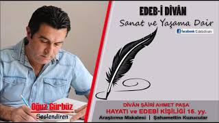 Divan Şairi Ahmet Paşa Hayatı Ve Edebi Kişiliği 15Yy 1Bölüm