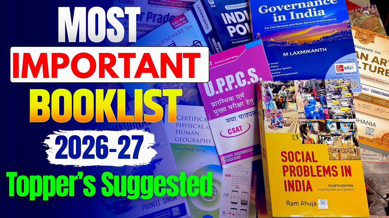 UPPSC Booklist english medium for 2026-27 | Best booklist for uppcs ...