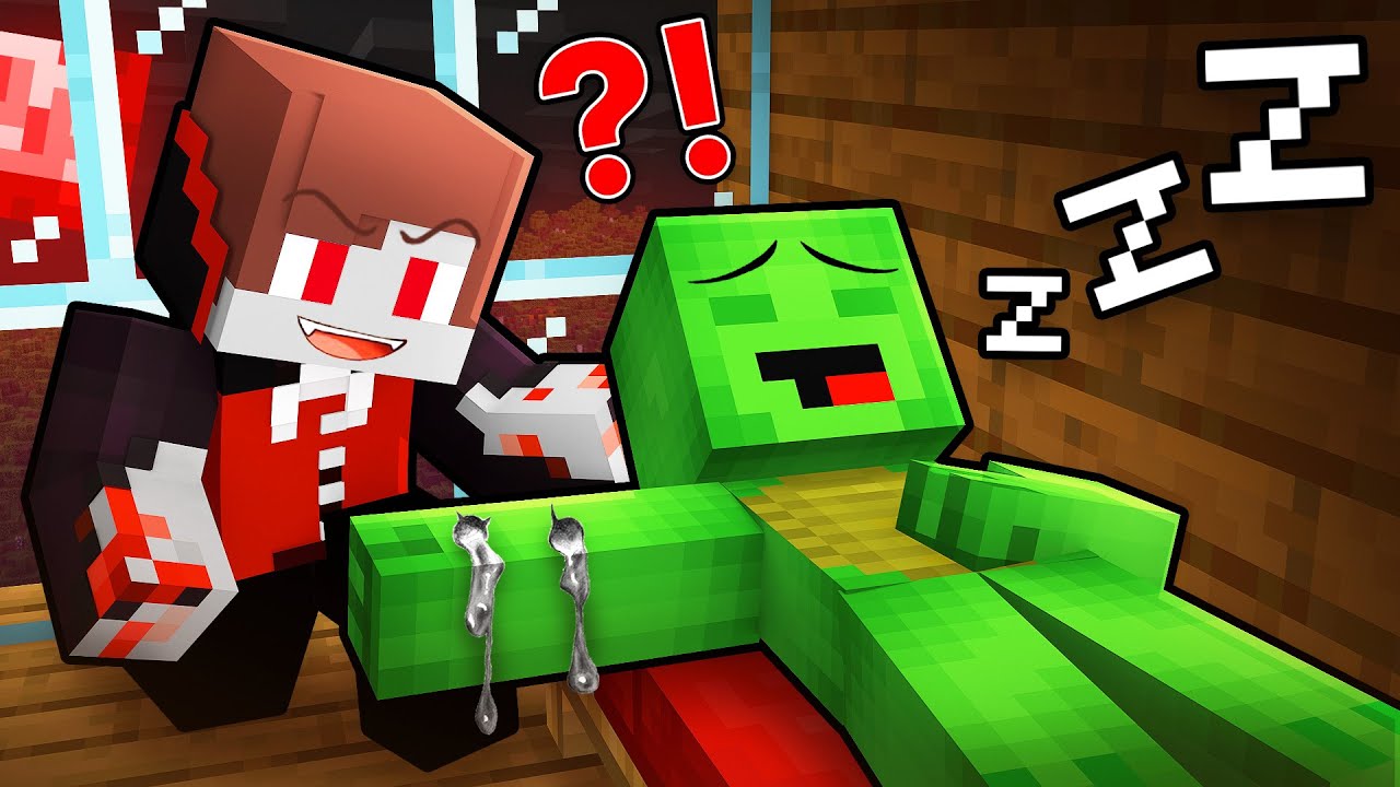 JJ Became a VAMPIRE and BITE Mikey in Minecraft Challenge - Maizen