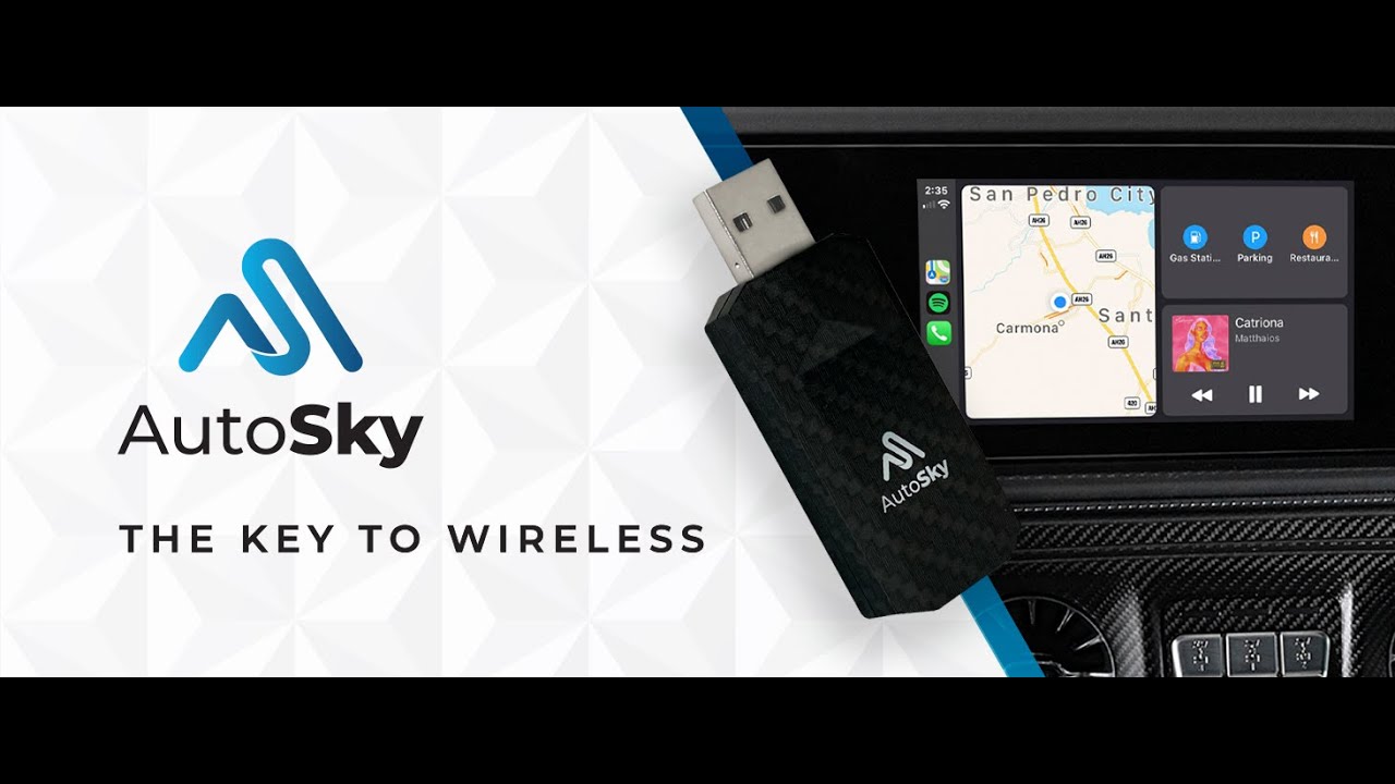 AutoSky Wireless CarPlay Adapter for Factory Wired CarPlay Cars 