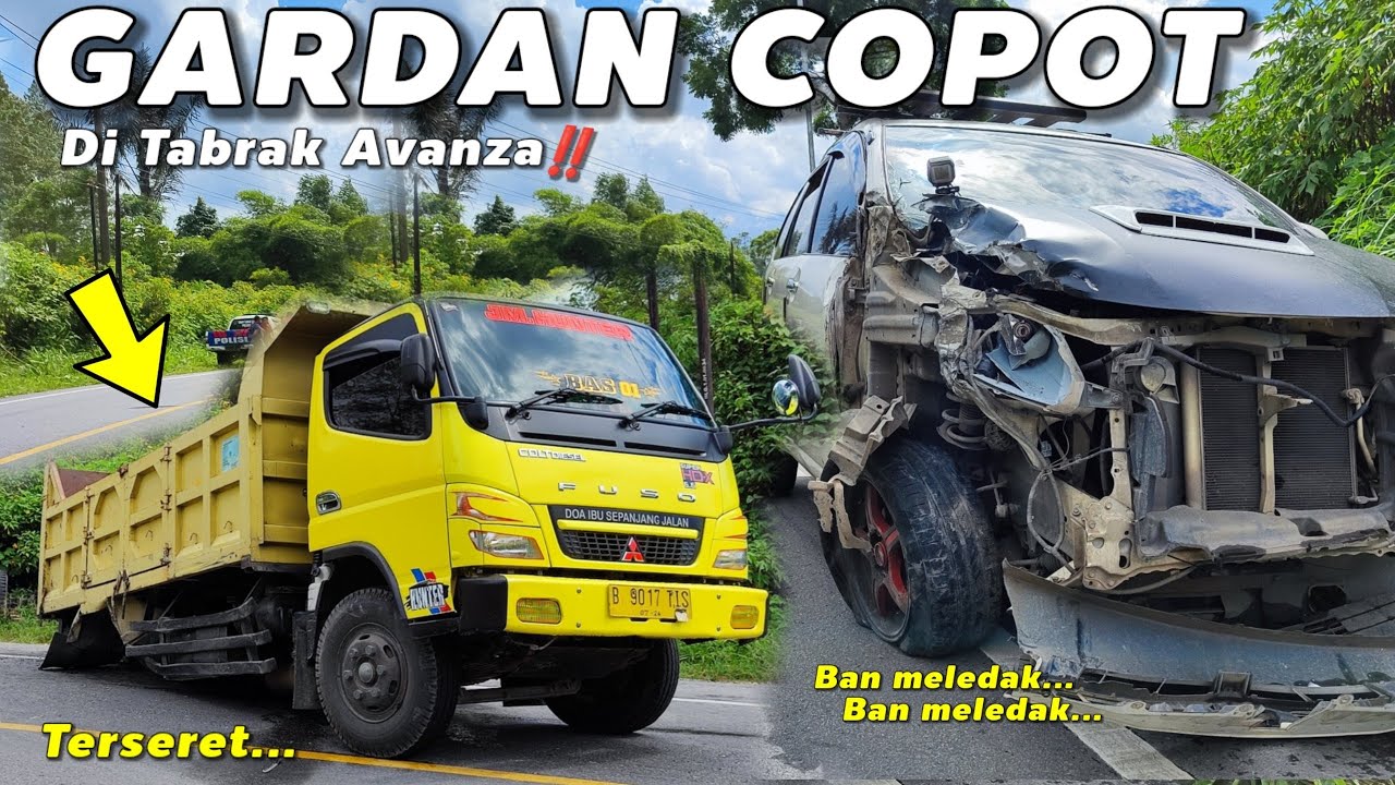 Roda Belakang Truk Canter Copot di Tabrak Avanza | Fortuner dan derek ikut jadi korban