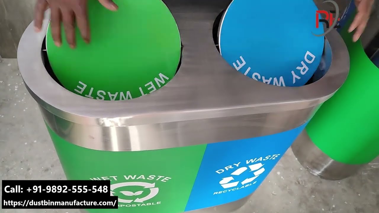 Stainless Steel Duo Dustbin Manufacturer & Supplier in India  Raj Enterprises  Call +91 9892555548