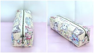 How to sew a zipper box pouch with a 25cm zipper. How to sew a