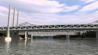 Brent Spence Bridge Replacement Design - Cable Stayed - Multiple Towers Option.wmv