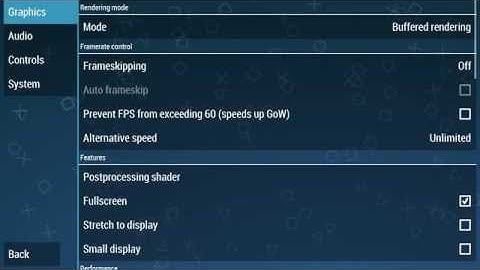 My PPSSPP 0.9.8 settings