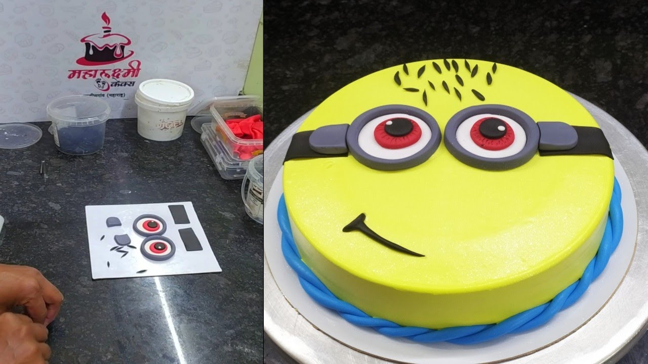 Minion cake fondant/how to make Minioncake recipe