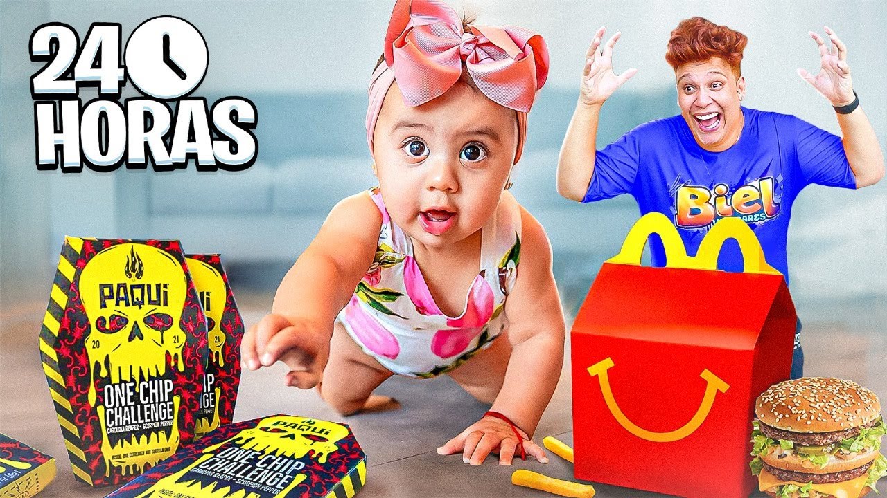 UM BEBÊ DECIDIU O QUE EU VOU COMER POR 24 HORAS !!