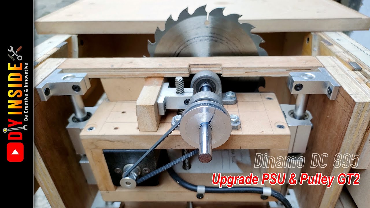 Table Saw dari Dinamo DC 895 Upgrade pulley GT2 10 mm 