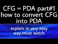 CFG to PDA Conversion: Construction and Equivalence for University Exams