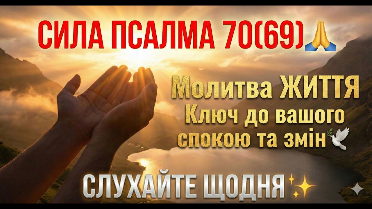 СИЛА ПСАЛМА 70(69)🙏 Молитва ЖИТТЯ Ключ до вашого спокою та змін🕊🌿СЛУХАЙТЕ ЩОДНЯ✨