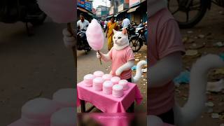Indian Cat Sell Cotton Candy catrescue catreels catmeme catmemes catcartoon cat explore fy