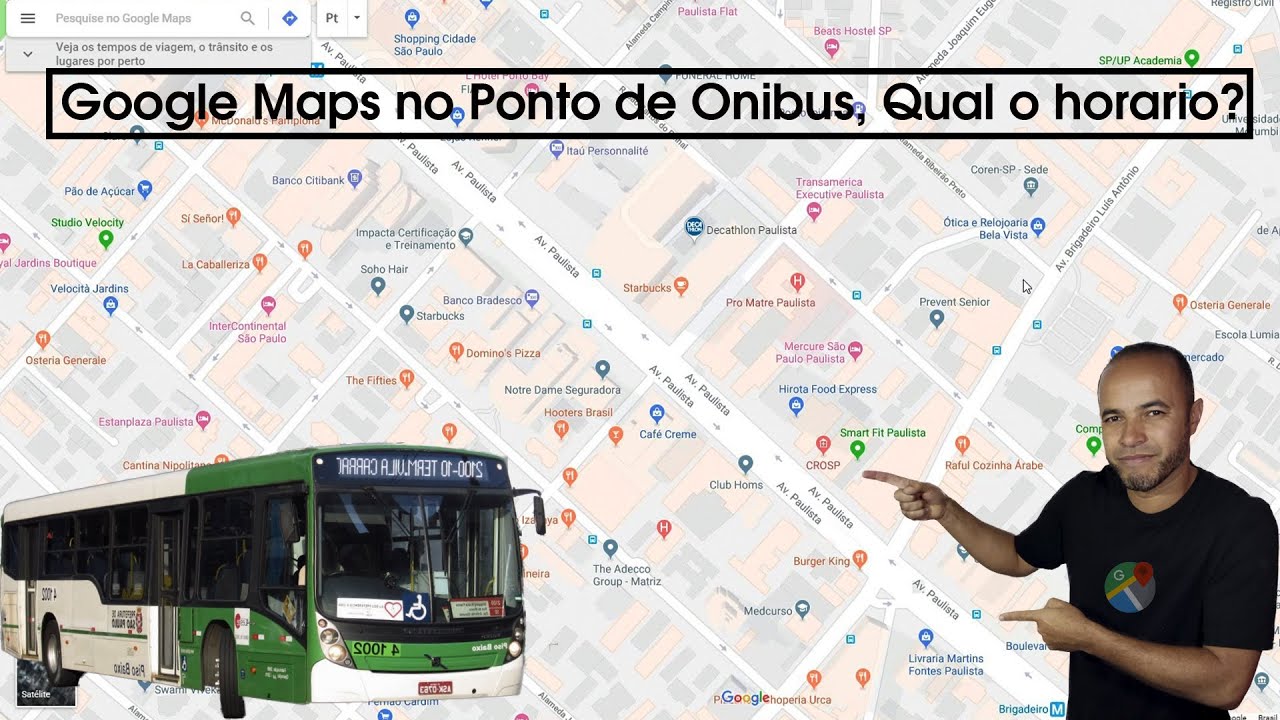 Google Maps no Ponto de Onibus Qual o horário do Meu Onibus - YouTube