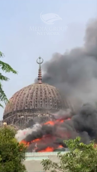 Detik-Detik Runtuhnya Kubah Masjid Jakarta Islamic Center #shorts