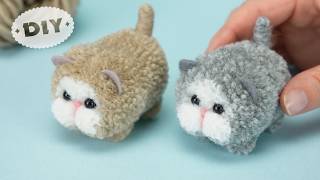 🐈 DIY Cute Cats Yarn Pom Pom 🧶 How To Make Cats out of Yarn 🐱